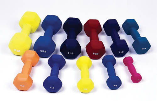 Dumbbell Weight Color Vinyl Coated 6 Lb